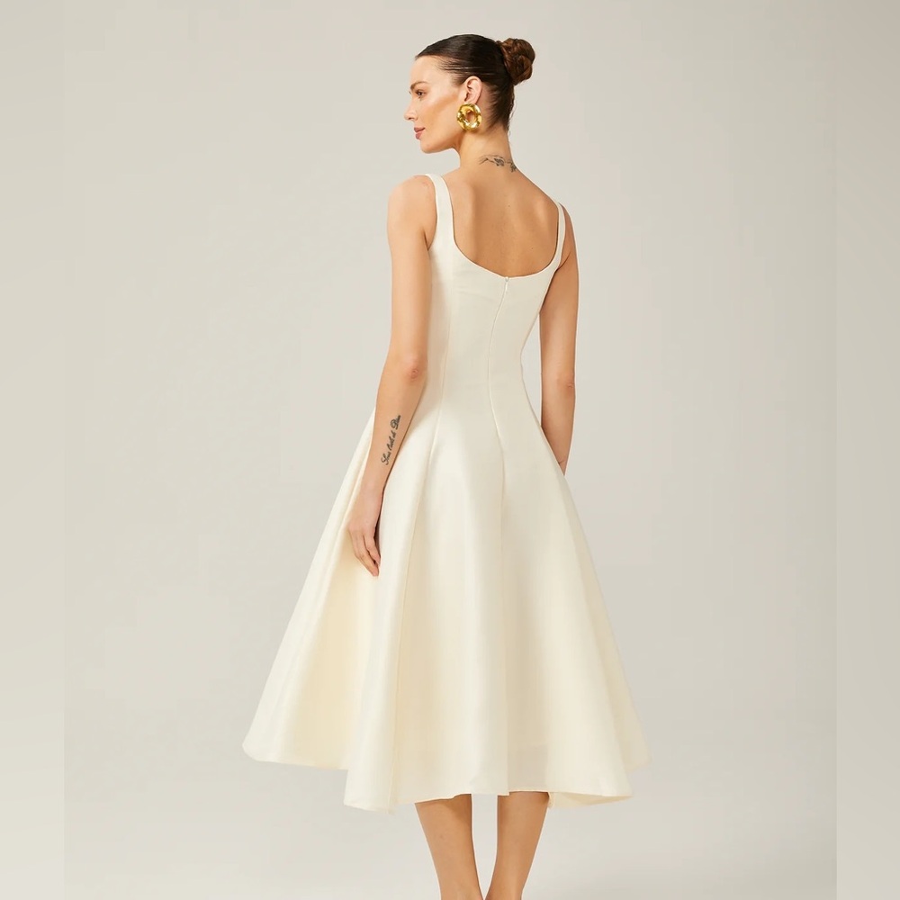 BRAND NEW with tags! Beautiful Satin Dress, White/Eggshell - Picture 3 of 7